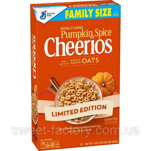 Сухие завтраки Cheerios Pumpkin Spice 524 g - фото 1 - id-p1491679498