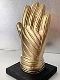 Футбольний кубок Золота воротарська рукавичка 28 см, найкращий подарунок воротарям, фото 2