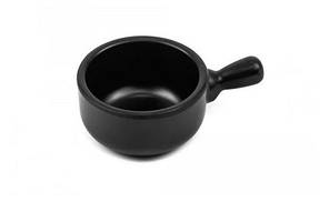 Соусник меламін круглий 40мл з ручкою чорний