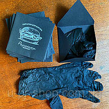 Конверти для бургерних рукавичок з вашим логотипом з чорної дизайнерської паперу., фото 3
