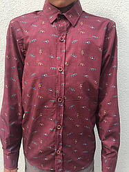 Сорочка дитяча червона довгий рукав