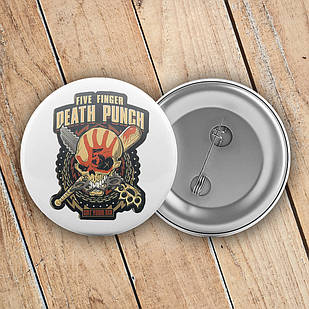 Значок 56 мм рок Five Finger Death Punch 005