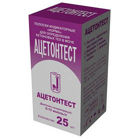 Візуальні тест-смужки «Ацетонтест» 25 шт.