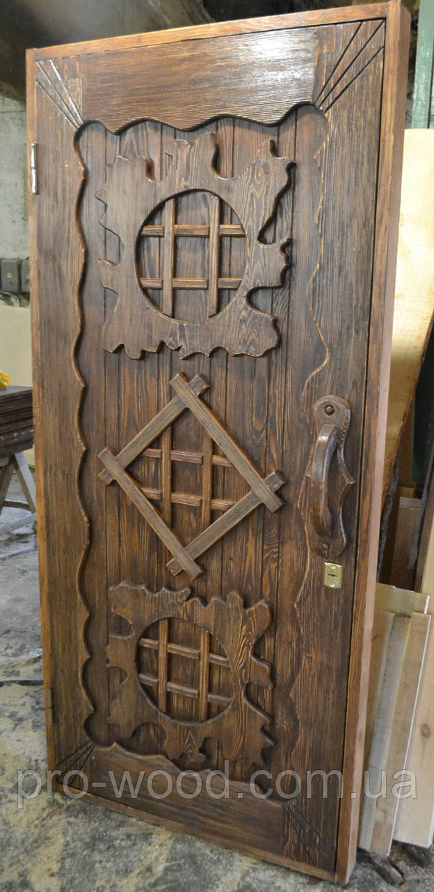 Двери межкомнатные под старину с деревянным орнаментом - фото 5 - id-p229713029