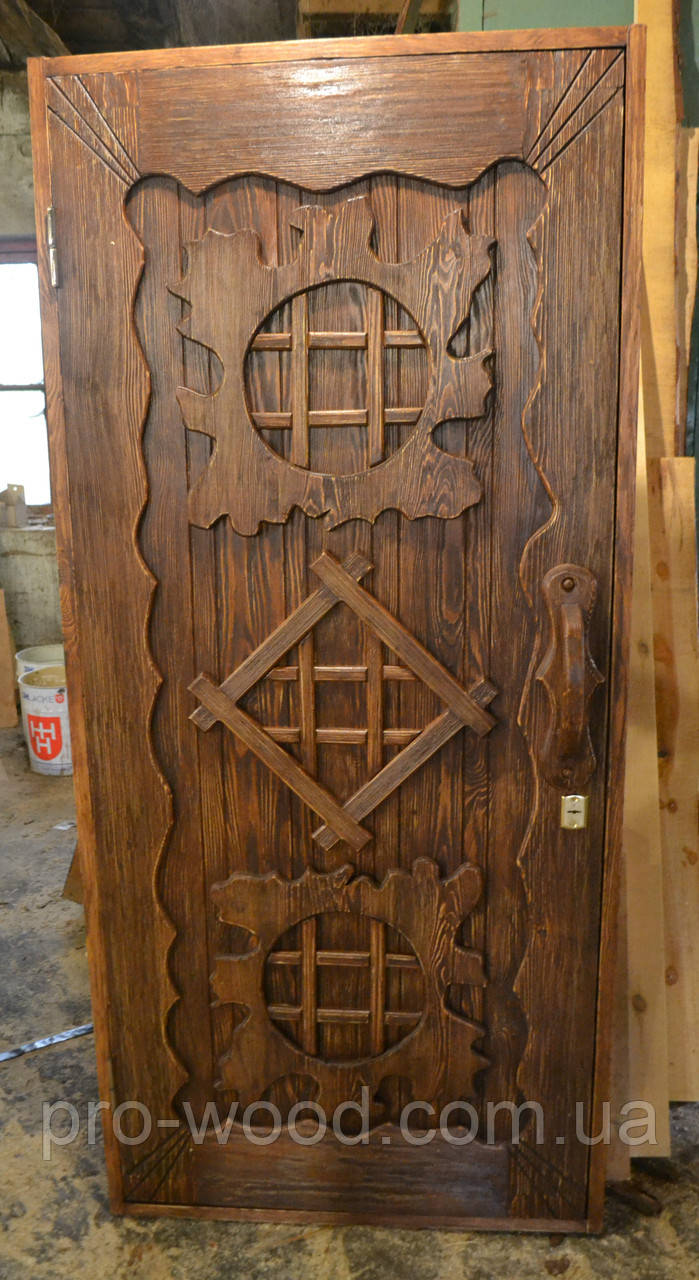 Двери межкомнатные под старину с деревянным орнаментом - фото 4 - id-p229713029