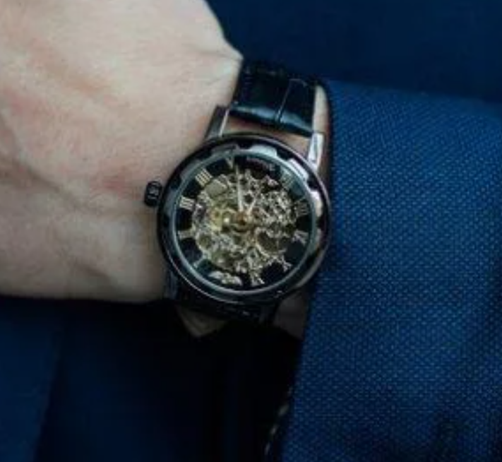 Чоловічі наручні годинники круглі механічні гарантія 6 місяців Winner Chokolate, фото 1