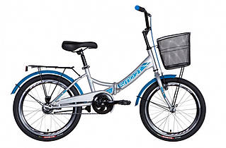 Велосипед дитячий Formula Smart Vbr з кошиком (2021) 20"-13" Сірий/Синій
