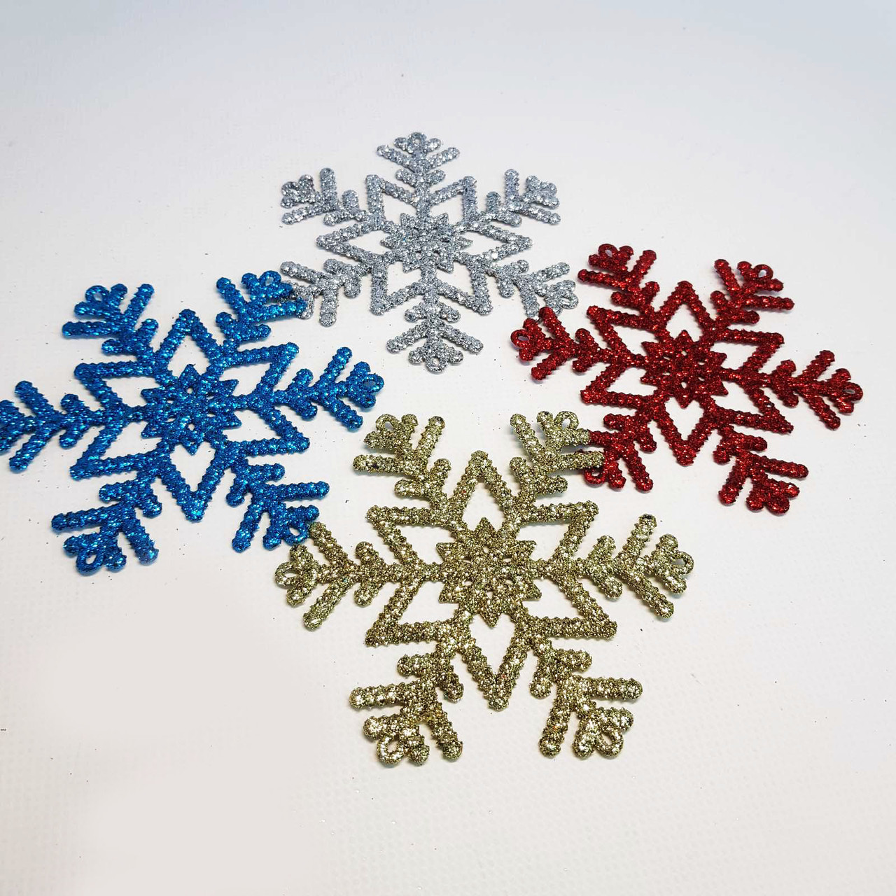 Набір новорічних іграшок "Сніжинки" 4 шт. (10 см) - Merry Christmas, фото 1