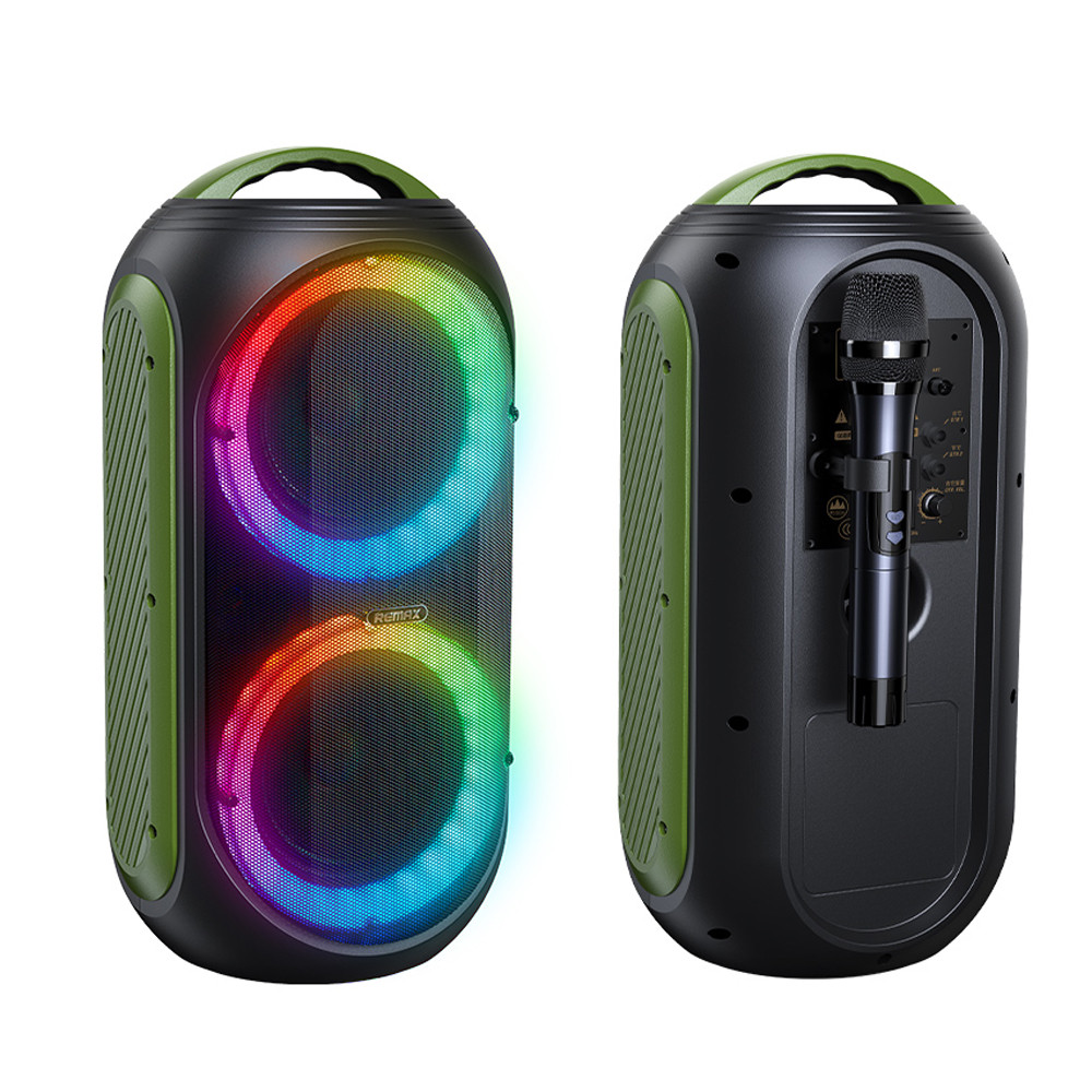Портативна бездротова Bluetooth колонка REMAX RGB LED RB-X9 з мікрофоном 30W,BT5.0, TF, USB