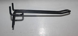 Гачок подвійний на перфорацію 10 см, крок — 25 мм, чорний, Б/у