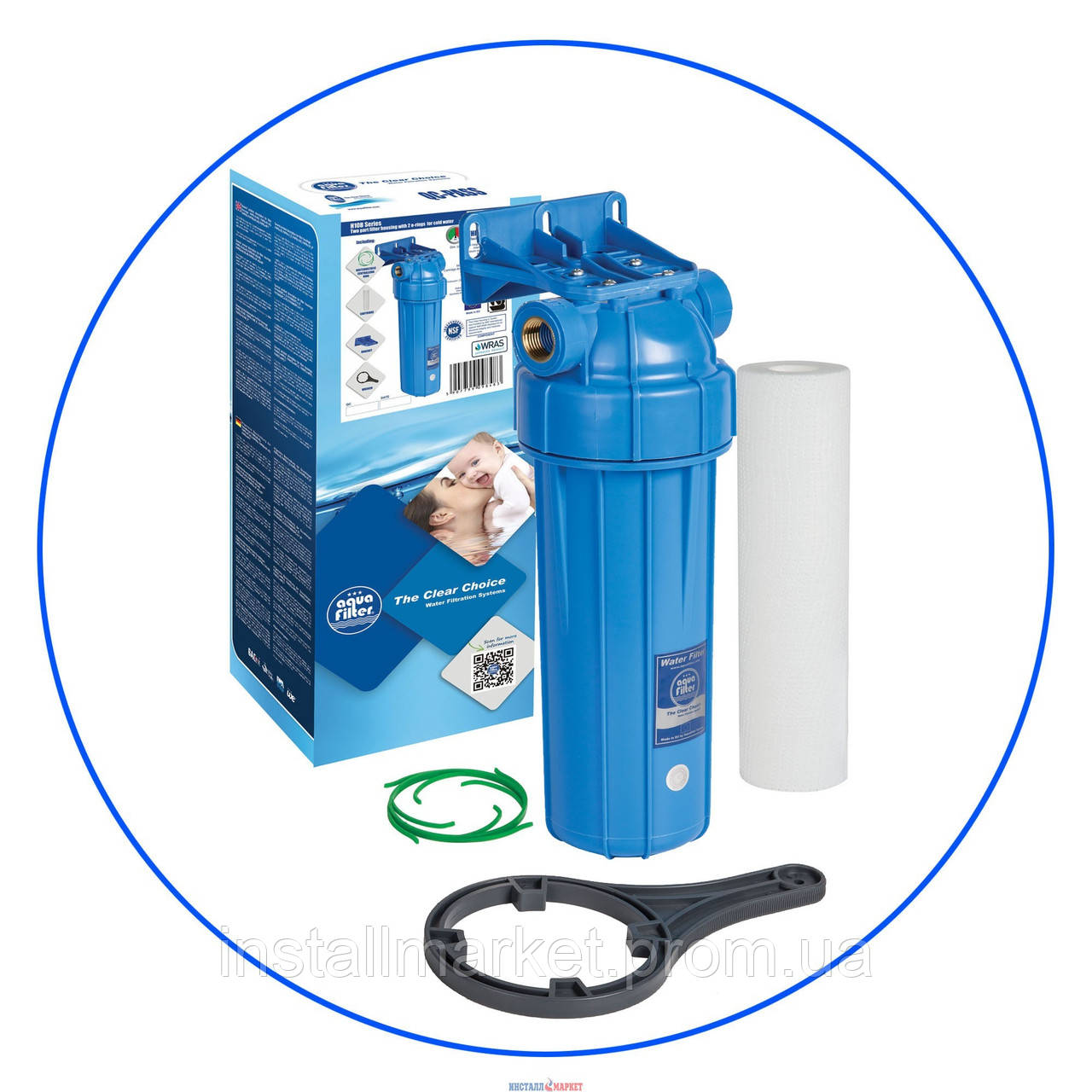 Корпус фильтра голубой для холодной воды Aquafilter FHPRN1-B1-AQ, 1 дюйм - фото 1 - id-p272780505