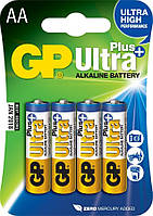 Батарейка щелочная GP 15AUP-U4 Ultra Plus Alkaline LR6 AA пальчиковая (блистер)