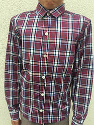 Сорочка дитяча зелена клітка довгий рукав