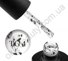 Saga Professional Top Geometry 04 Топ для гель-лаку без липкого шару  з чорними пластівцями, 8 мл