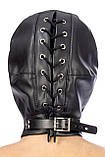 Капюшон для БДСМ зі знімною маскою Fetish Tentation BDSM hood in leatherette with removable mask KityS, фото 2