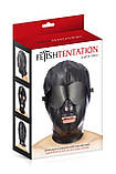 Капюшон для БДСМ зі знімною маскою Fetish Tentation BDSM hood in leatherette with removable mask KityS, фото 3
