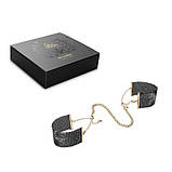 Наручники Bijoux Indiscrets Desir Metallique Handcuffs - Black, металеві, стильні браслети kitty.in.ua, фото 4