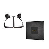 Маска кішечки Bijoux Indiscrets MAZE - Cat Ears Headpiece Black, екошкіра kitty.in.ua, фото 2