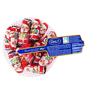 Новорічні шоколадні Цукерки Only Santa Claus Дід Мороз у сітці Оллі 85 г Австрія