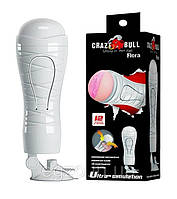 Мастурбатор ротик із вібрацією CRAZY BULL — Flora, з входом у формі рота, кібершкіра + подарунок