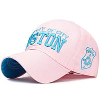 Кепка Бейсболка Boston с изогнутым козырьком Розовая 2, Унисекс WUKE One size