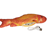 Вибрирующая USB рыба интерактивная игрушка кошке коту с кошачьей мятой повышенная емкость акумулятора