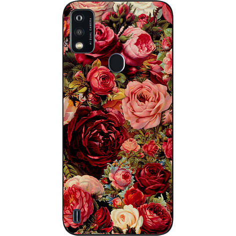 Чохол силіконовий для ZTE Blade A51 з картинкою Півонії, фото 1