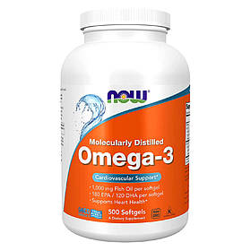 Омега-3 риб'ячий жир, Now Foods Omega 3 (500softgels )