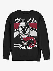 Світшот чорний LOYS Marvel Venom Japanese Text Character Sweatshirt