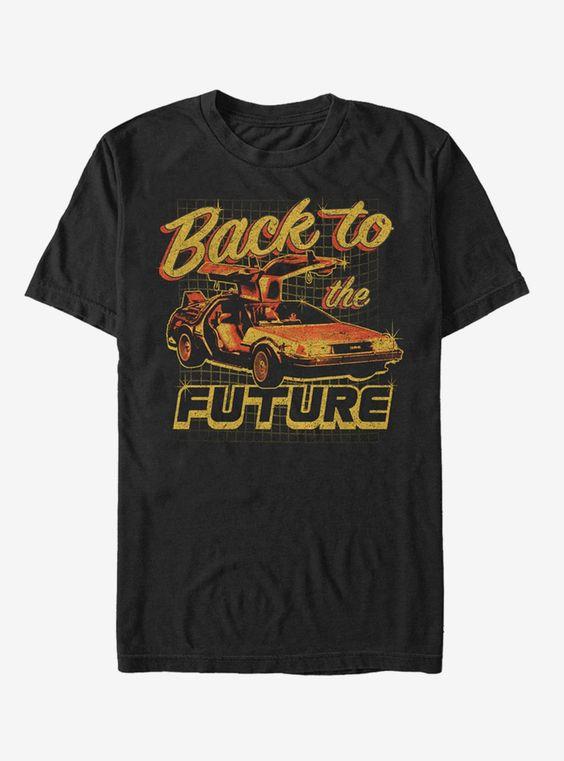 Футболка чорна LOYS фільми Back To The Future DeLorean Schematic Print S