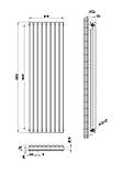 Вертикальний дизайнерський радіатор опалення ARTTIDESIGN Rimini II 8/1500/472/50 білий матовий, фото 3
