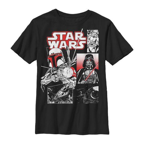 Футболка чорна LOYS фільми Star Wars boy's Bad Guy Panel XS