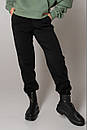 Теплі зимові жіночі брюки на гумці футер на флісі Гербі білі 42 44 46 48 розміри, фото 5