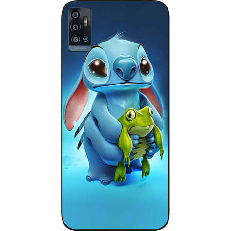 Силіконовий чохол для ZTE Blade A71 з картинкою Стіч з жабою, фото 1