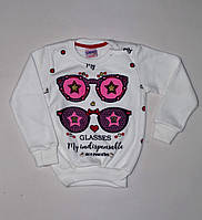 Свитшот свитер кофта джемпер реглан батник толстовка двунитка для девочки СМК Белый