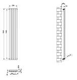 Вертикальний дизайнерський радіатор опалення ARTTIDESIGN Terni 4/1500/236/50 білий матовий, фото 3