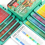 Преміум-набір кольорових масляних олівців KALOUR 240 кольорів в металевій коробці, фото 9