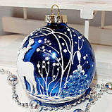 Ялинковий новорічний декор зі скла 85 мм "Северний олень", фото 2