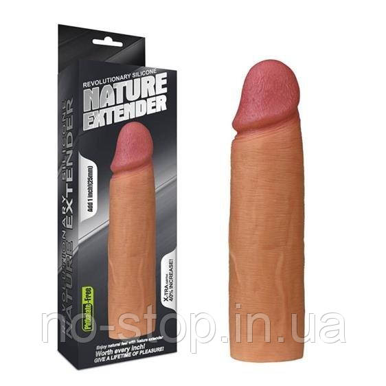 Насадка на член - Revolutionary Silicone Nature Extender Flesh, Add 1 ", фото 1