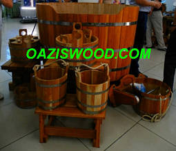 Для лазні та сауни, запарники, відра, бочки з дуба.