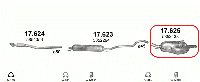 Глушитель (выхлопная система) OPEL ZAFIRA A 1.8i-16V (1796см3) 03-05гг (Опель Зафира) Z1.8XE