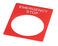 Табличка маркировочная EMERGENCY STOP красная прямоугольная для кнопок XB2 A0140010069
