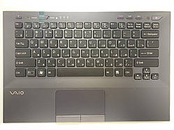 Оригінальна клавіатура для ноутбука Sony Vaio VPC-SB series, black, ua, підсвічування, передня панель
