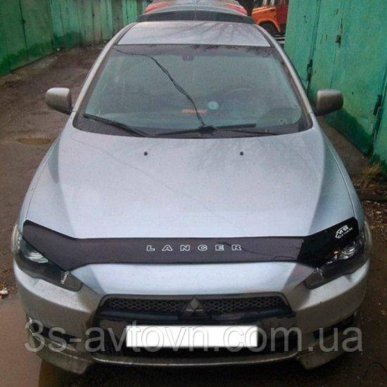 Дефлектор на капот (мухобойки) Mitsubishi Lancer X 2007- (VT52)