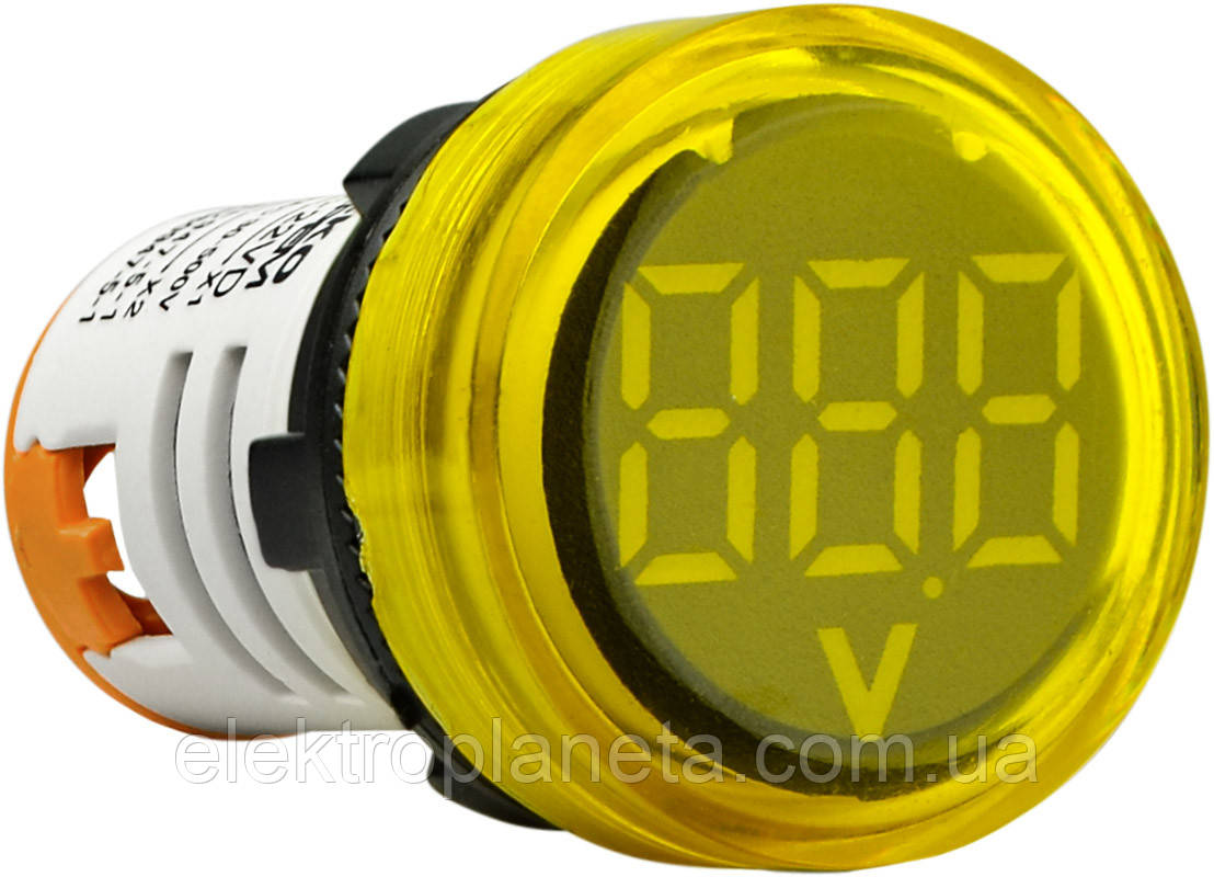 Круглий цифровий вимірювач напруги ED16-22VD 30-500В АС (жовтий) A0190010018