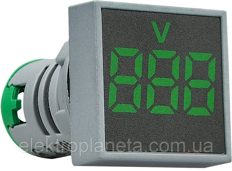 Квадратний цифровий вимірювач напруги ED16-22FVD 30-500В АС (зелений) A0190010034
