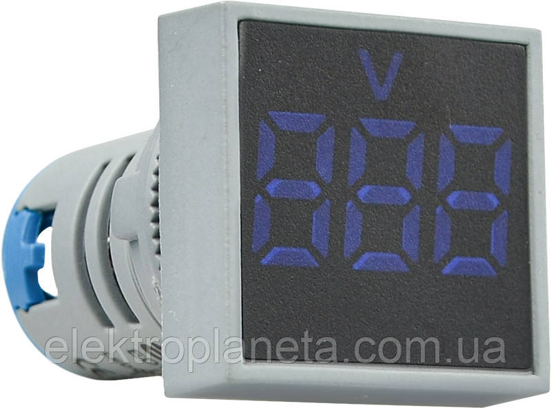 Квадратний цифровий вимірювач напруги ED16-22FVD 30-500В АС (синій) A0190010036