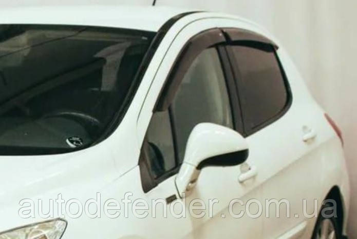 Дефлектори вікон (вітровики) Peugeot 308 5d hatchback 2008-2013, ANV - Cobra Tuning, P10508