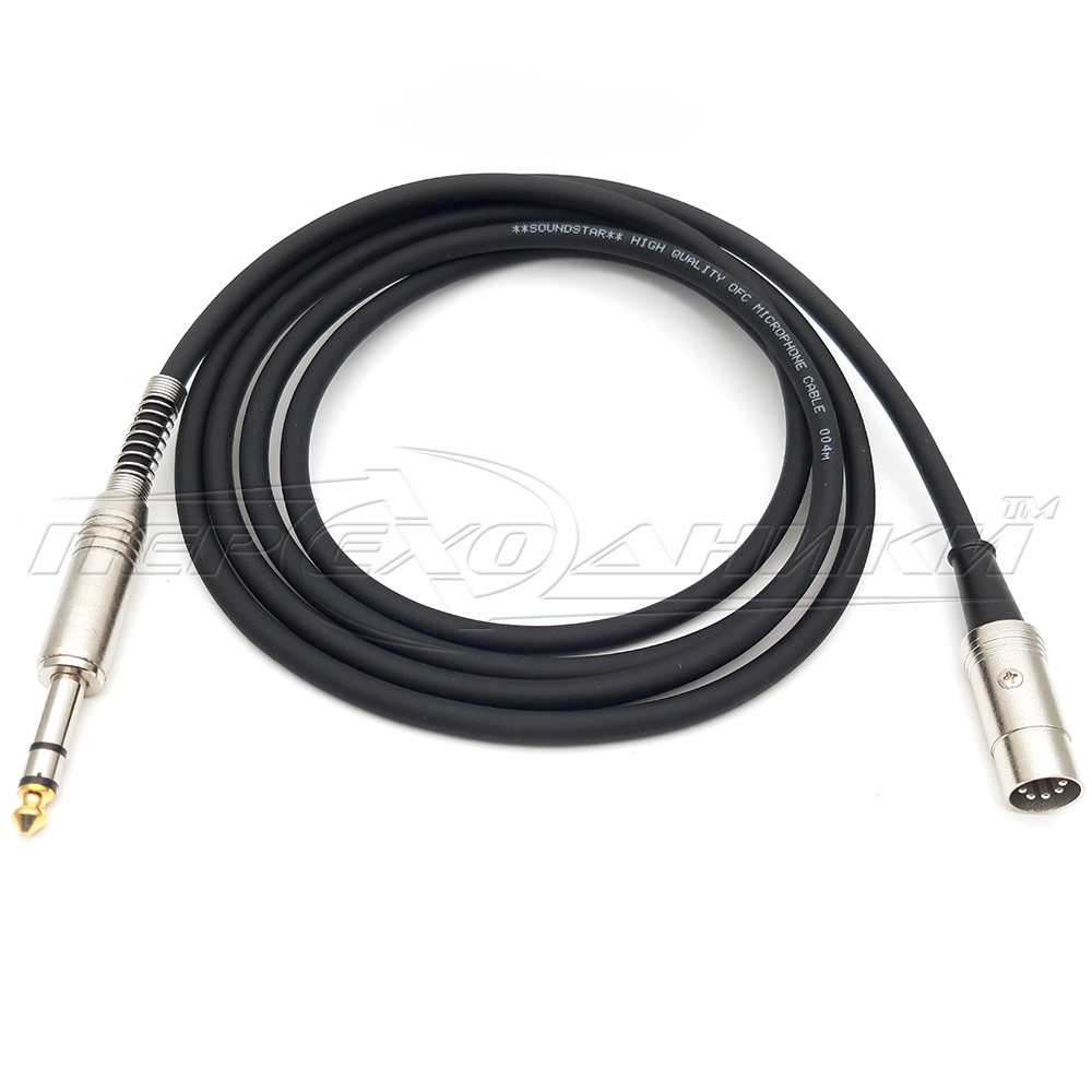 Кабель 5 pin DIN метал на jack 6.3 mm метал пружина стерео, у екрані круглий