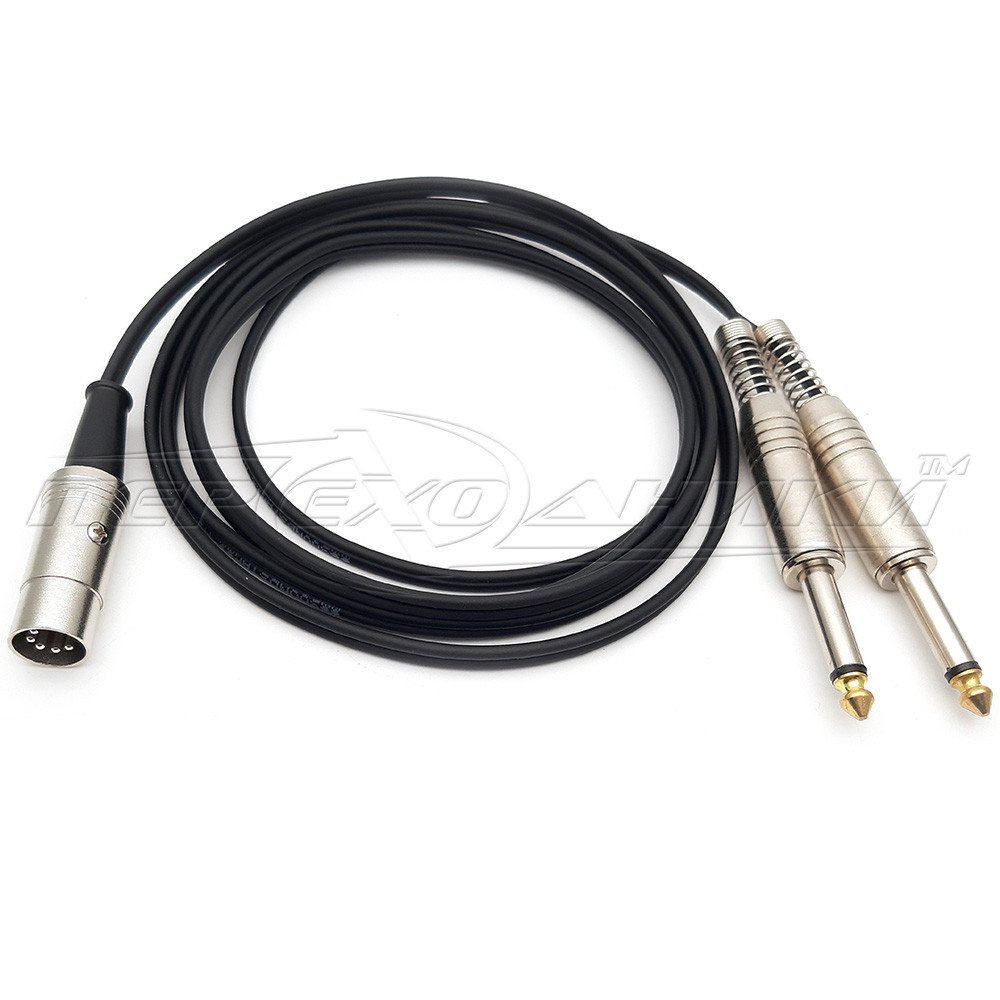 Кабель 5 pin DIN метал на jack 2*6.3 mm метал пружина моно, у екрані
